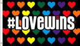 Wholesale # LOVE WINS HEARTS RAINBOW 3' X 5' FLAG (Sold by the piece)